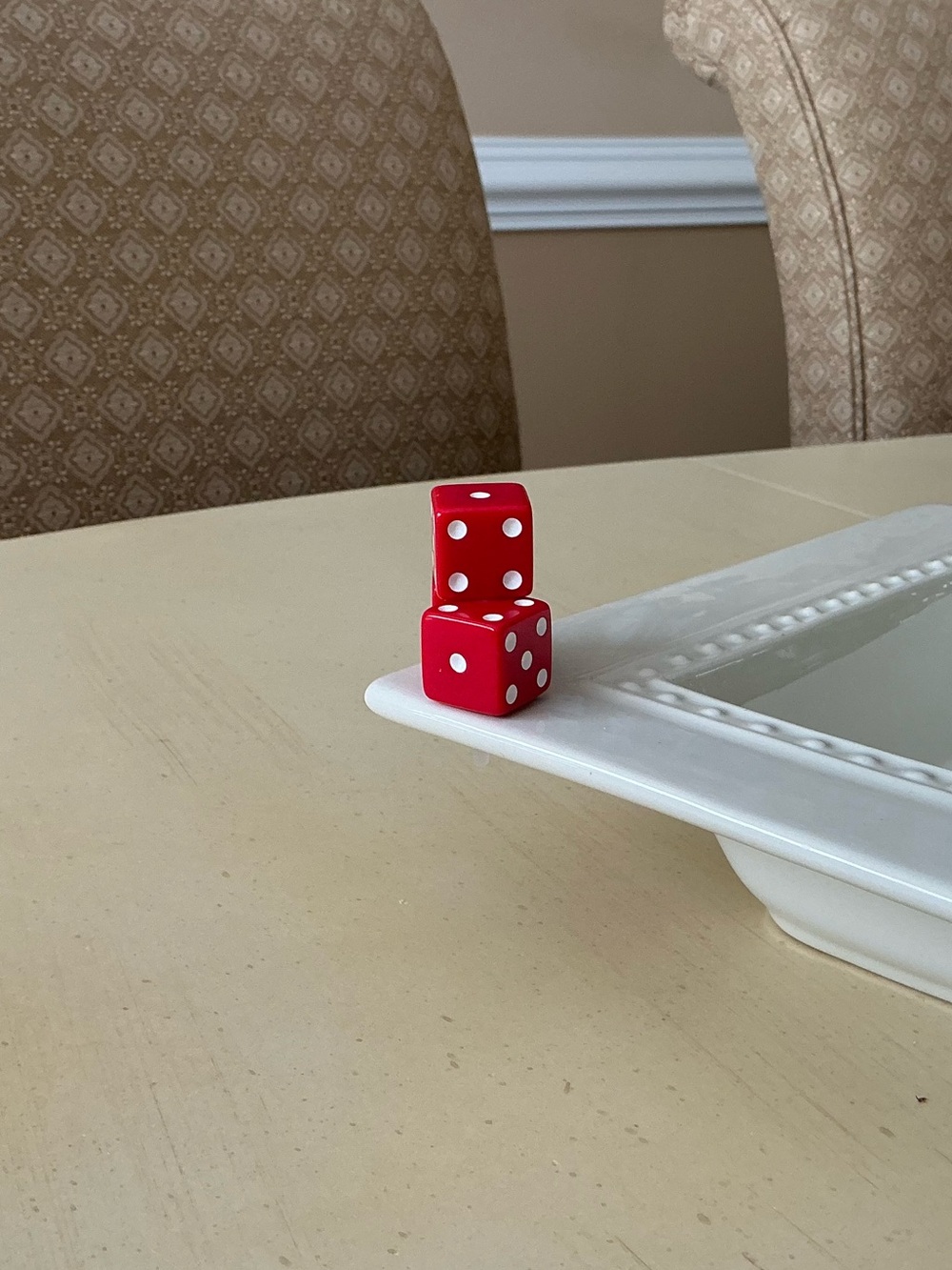 Large Stacked Game Night Dice Platter Decoration - RED 🎲 - Picture 4 of 5